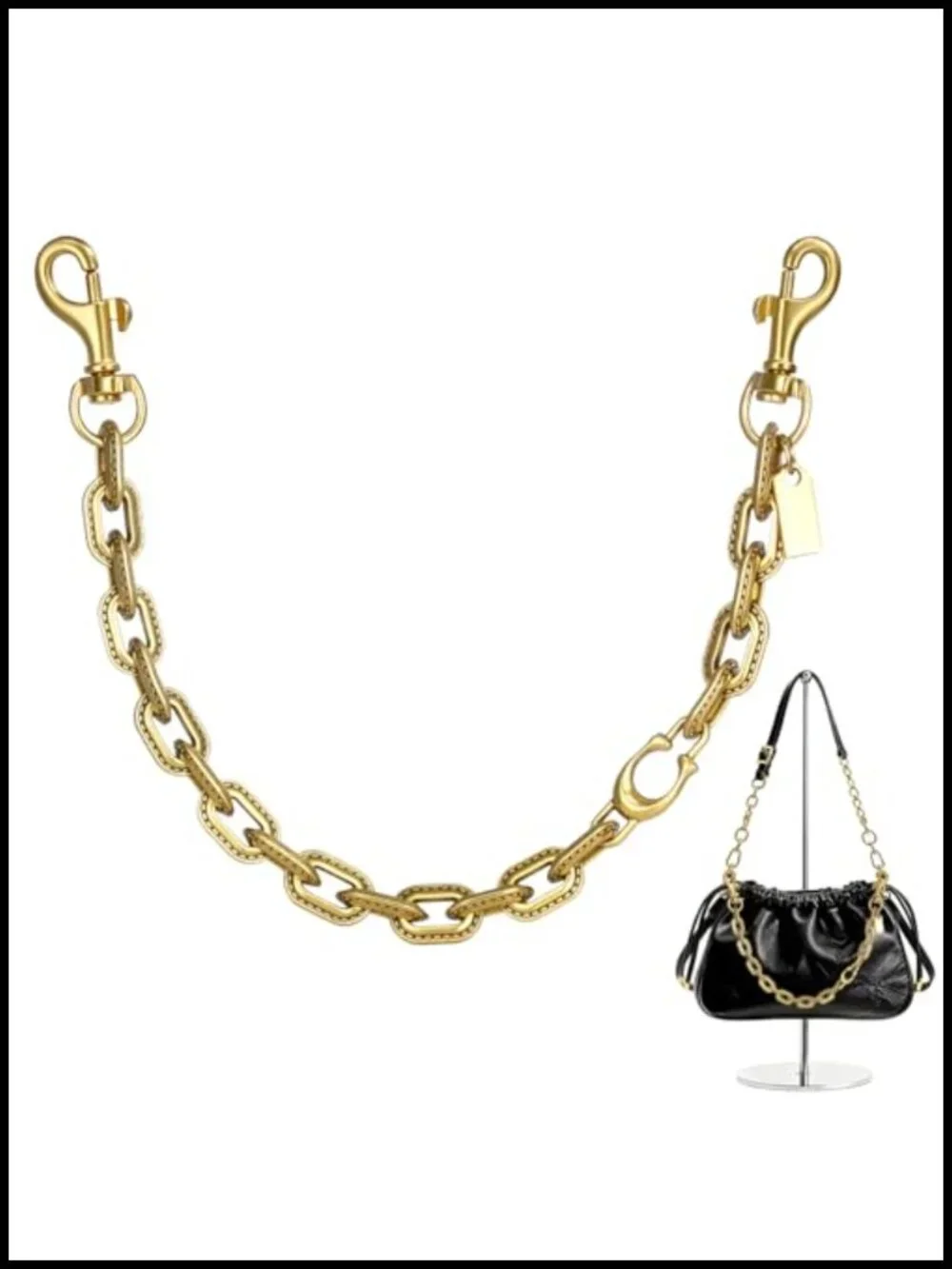 Vintage Gold Purse Charm Extender Chain - Bag Accessory - Cute Handle